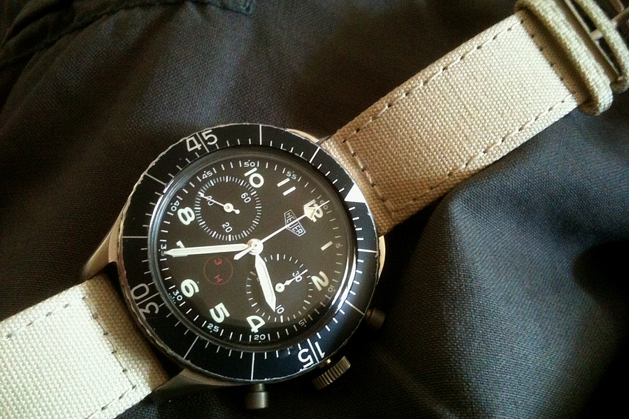 Portez-vous du cuir lorsqu'il fait chaud ? Heuer%20bracelet%20tissu